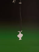 prestashop:1:3253:11474 | Black Mirror Moon Leather Cord with White Gold Plating Necklace
