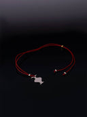 prestashop:1:3255:11495 | Red Mirror and Moon Leather Cord with White Gold Plating Necklace