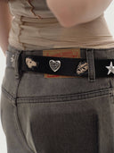 prestashop:1:3303:17205 | Black Portrait Embossed Calfskin Belt