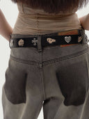 prestashop:1:3303:17207 | Black Portrait Embossed Calfskin Belt