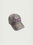 prestashop:1:3306:17191 | Brown Leopard Print Distressed Washed Embroidered Baseball Cap