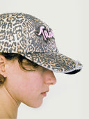 prestashop:1:3306:17193 | Brown Leopard Print Distressed Washed Embroidered Baseball Cap