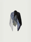 prestashop:1:3324:17178 | Black&White Ethnic&Vintage Print Pattern Panelled Silk Scarf