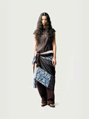 prestashop:1:3324:17180 | Black&White Ethnic&Vintage Print Pattern Panelled Silk Scarf
