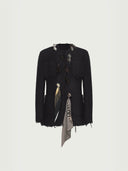 prestashop:1:3326:11320 | Black Printing Scarf Decorative Tweed Jacket