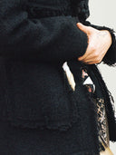prestashop:1:3326:11325 | Black Printing Scarf Decorative Tweed Jacket