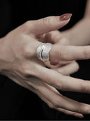 prestashop:1:3359:15623 | White Long Teardrop Overlap Ring