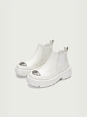prestashop:1:3775:16127 | White Dreamcore Knight Rose Embossed Chelsea Boots