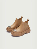 prestashop:1:3776:16122 | Brown Dreamcore Knight Rose Embossed Chelsea Boots