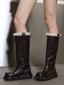 prestashop:1:3813:16357 | Black DreamCore Angel Rose Sole Platform Tall Snow Boots