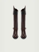 prestashop:1:3814:16360 | Black DreamCore Knight Two-Tone Double-Strap Classic Riding Boots