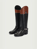 prestashop:1:3815:16369 | Red Dream Core Knight Series Two-Tone Double-Strap Classic Knight Boots