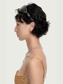 prestashop:1:3842:13069 | Silver & Gold Pearl Chain Square Floral Pendant Necklace