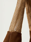 prestashop:1:3883:13114 | Dark Tea Brown Suede Shoulder Woven Bag