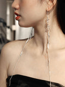 prestashop:1:3898:13203 | White Frosted Leaf Crystal Hook Earring - Single