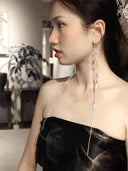 prestashop:1:3898:13204 | White Frosted Leaf Crystal Hook Earring - Single