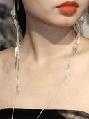 prestashop:1:3898:13205 | White Frosted Leaf Crystal Hook Earring - Single