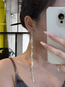 prestashop:1:3898:13207 | White Frosted Leaf Crystal Hook Earring - Single