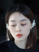prestashop:1:3903:13228 | White Over-Ear Butterfly Ear Cuff - Left