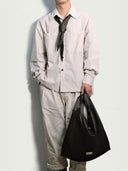 prestashop:1:3933:13684 | Beige Classic Vertical Stripe Oversized Shirt