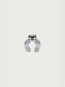 prestashop:1:3954:13394 | Silver Floral Inlaid Black Diamond Ear Cuff