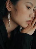 prestashop:1:3983:13535 | Silver Flowing Leaf Light Spot Earrings