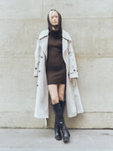 prestashop:1:4012:13960 | Cloudy Grey Double-Breasted Trench Coat With a Lapel Collar