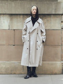 prestashop:1:4012:13963 | Cloudy Grey Double-Breasted Trench Coat With a Lapel Collar