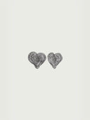 prestashop:1:4042:13360 | Silver Zip Up Peach Heart Flower Clip-on Earrings