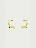 prestashop:1:4188:20400 | Gold Mini Wave Hook Black Onyx Earrings