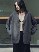 prestashop:1:4199:20750 | Grey Oversize V-neck Blazer