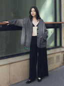 prestashop:1:4199:20751 | Grey Oversize V-neck Blazer