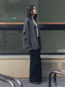 prestashop:1:4199:20752 | Grey Oversize V-neck Blazer