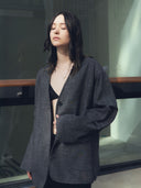 prestashop:1:4199:20753 | Grey Oversize V-neck Blazer