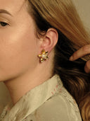 prestashop:1:4267:20855 | Gold Hydrangea Pearl Stud Earrings