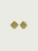 prestashop:1:4393:21373 | Gold Green Jade Persimmon Calyx Stud Earrings-Large