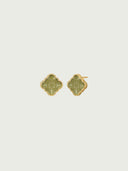 prestashop:1:4394:21370 | Gold Green Jade Persimmon Calyx Stud Earrings-Small