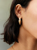 prestashop:1:4399:21353 | Gold White Jade Impression Stud Earrings