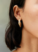 prestashop:1:4399:21354 | Gold White Jade Impression Stud Earrings