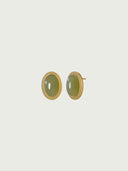 prestashop:1:4417:21299 | Gold Green Jade Stud Earrings-Large