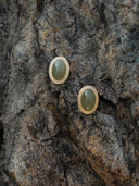 prestashop:1:4417:21302 | Gold Green Jade Stud Earrings-Large
