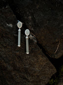 prestashop:1:4419:21294 | Silver Green & White Jade Square & Circle Drop Earrings