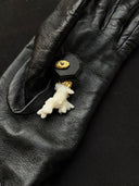 prestashop:1:4426:21645 | Black Handcrafted Faceted Leather Coral Earring-Single