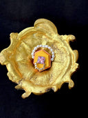 prestashop:1:4429:21625 | Yellow Handcrafted Faceted Leather Zircon & Pearl Ring