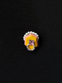 prestashop:1:4429:21630 | Yellow Handcrafted Faceted Leather Zircon & Pearl Ring