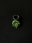 prestashop:1:4430:21621 | Green Handcrafted Faceted Leather Zircon Ring