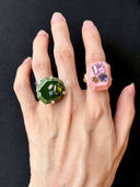 prestashop:1:4430:21622 | Green Handcrafted Faceted Leather Zircon Ring