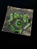 prestashop:1:4430:21626 | Green Handcrafted Faceted Leather Zircon Ring