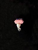 prestashop:1:4431:21617 | Pink Handcrafted Faceted Leather Zircon&Pearl Ring
