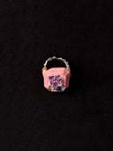 prestashop:1:4431:21618 | Pink Handcrafted Faceted Leather Zircon&Pearl Ring